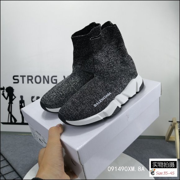 newBaleshijia elastic knitted socks shoes gray main image 2
